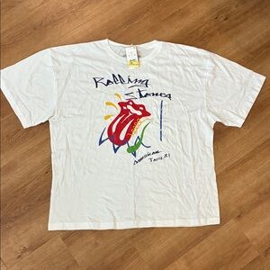 The Rolling Stones White Graphic Boxy Tee‎